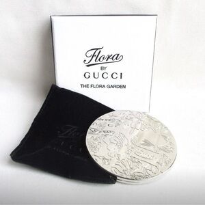 Gucci Silver Floral Compact Mirror